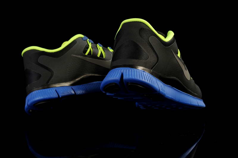 Nike Free Run 5.0 V2 Mens Running Shoes New Breathable Black Blue Olive (5)